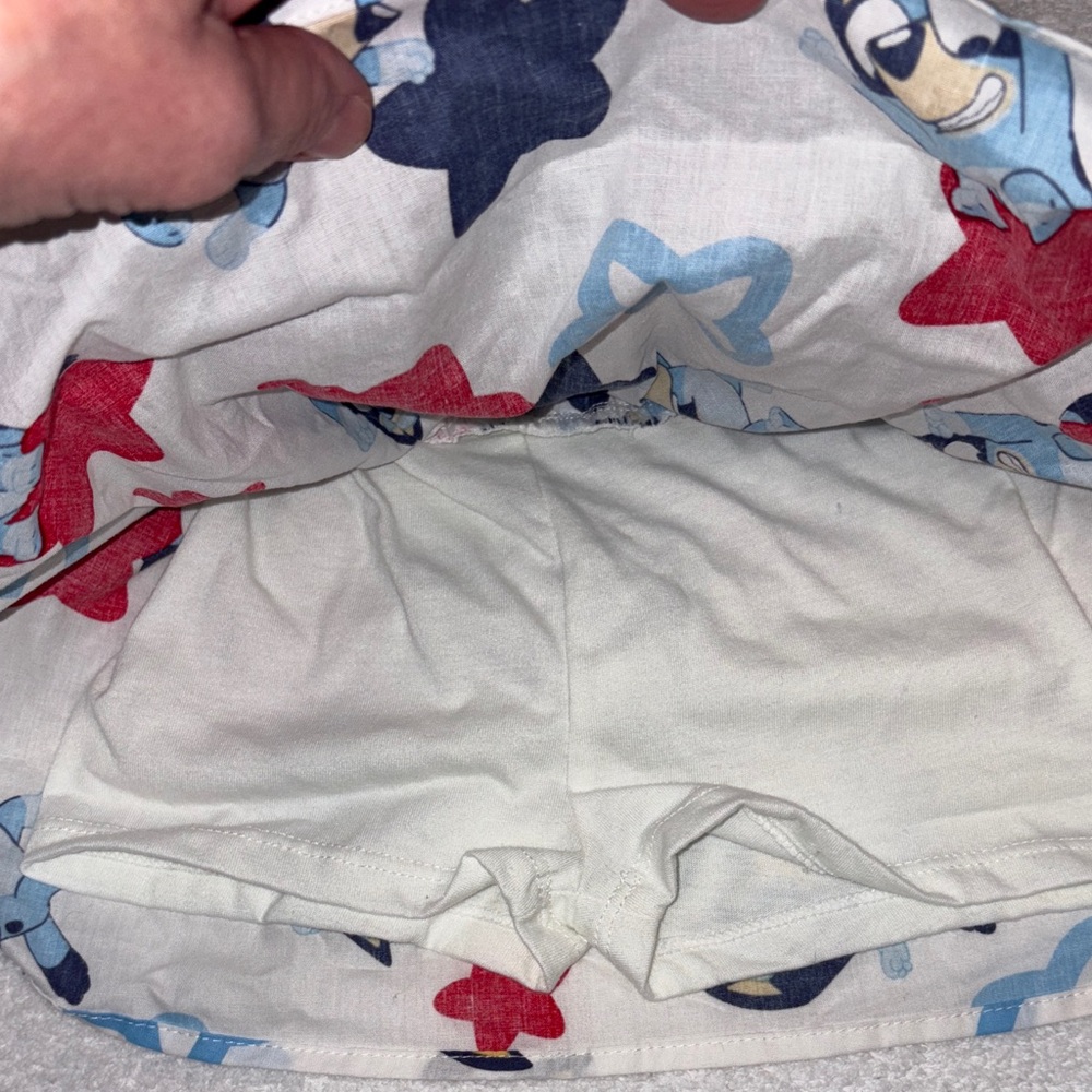 Bluey Americana July 4 Star Print Matching skort and top Set nwt 18m - Picture 7 of 11